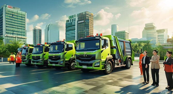 聊城捐赠新能源垃圾车助力基里巴斯环保